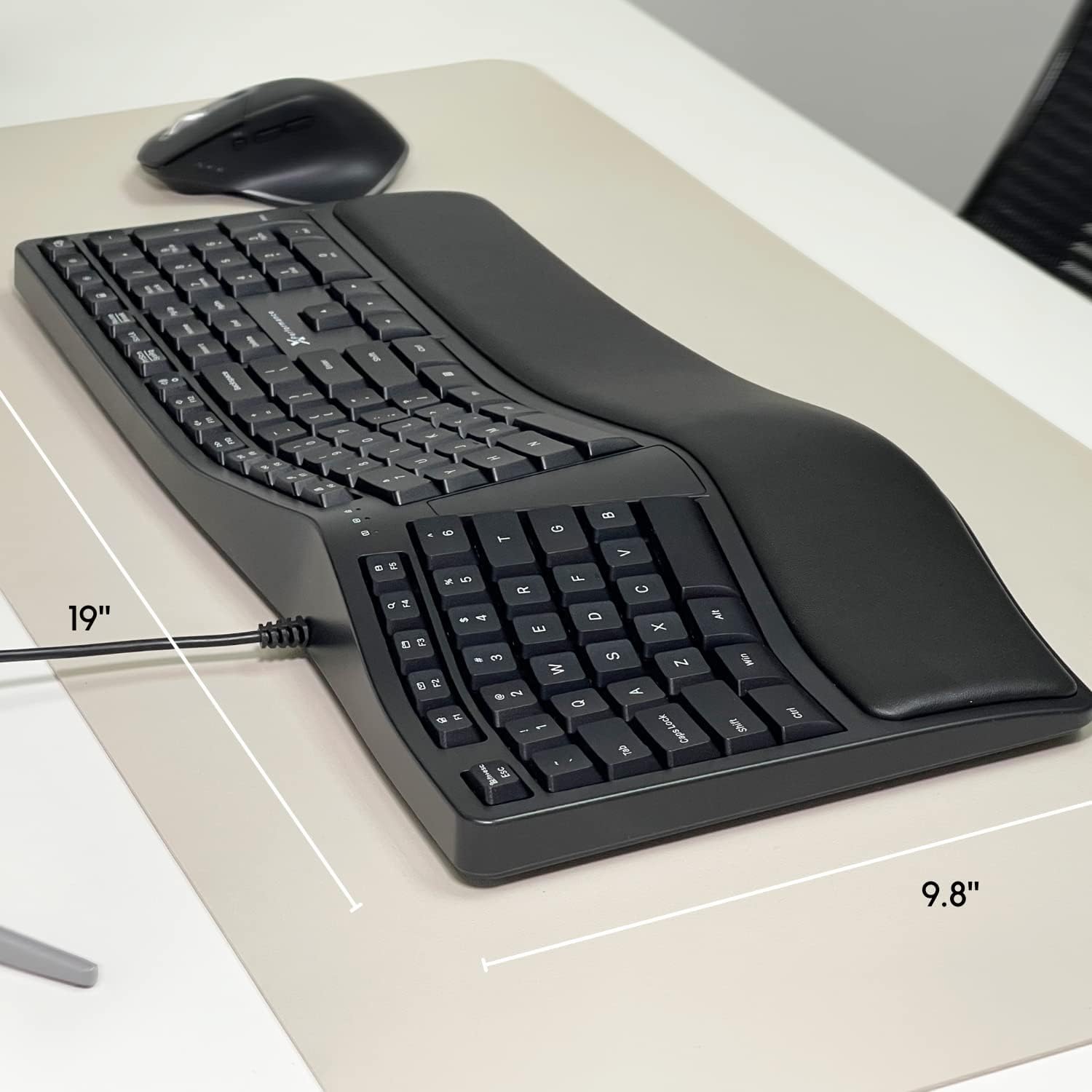 X9 Ergonomic Split Keyboard with Wrist Rest - USB Wired for PC & Laptop - Perfect for Office & Gaming