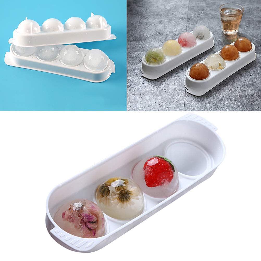 4-Piece Silicone Ice Cube Tray Set with Lids - Reusable BPA-Free Ice Molds for Cocktails, Coffee, Juice, Jelly, Fondant & Baking - Perfect for Parties, Home Bars & Kitchen Use