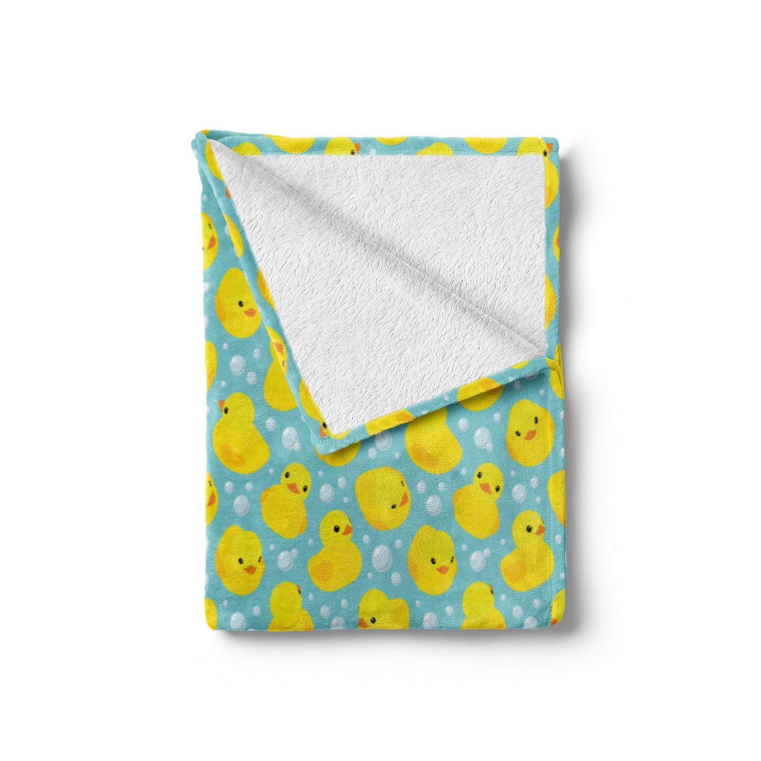 Ambesonne Rubber Duck Fleece Throw Blanket 70