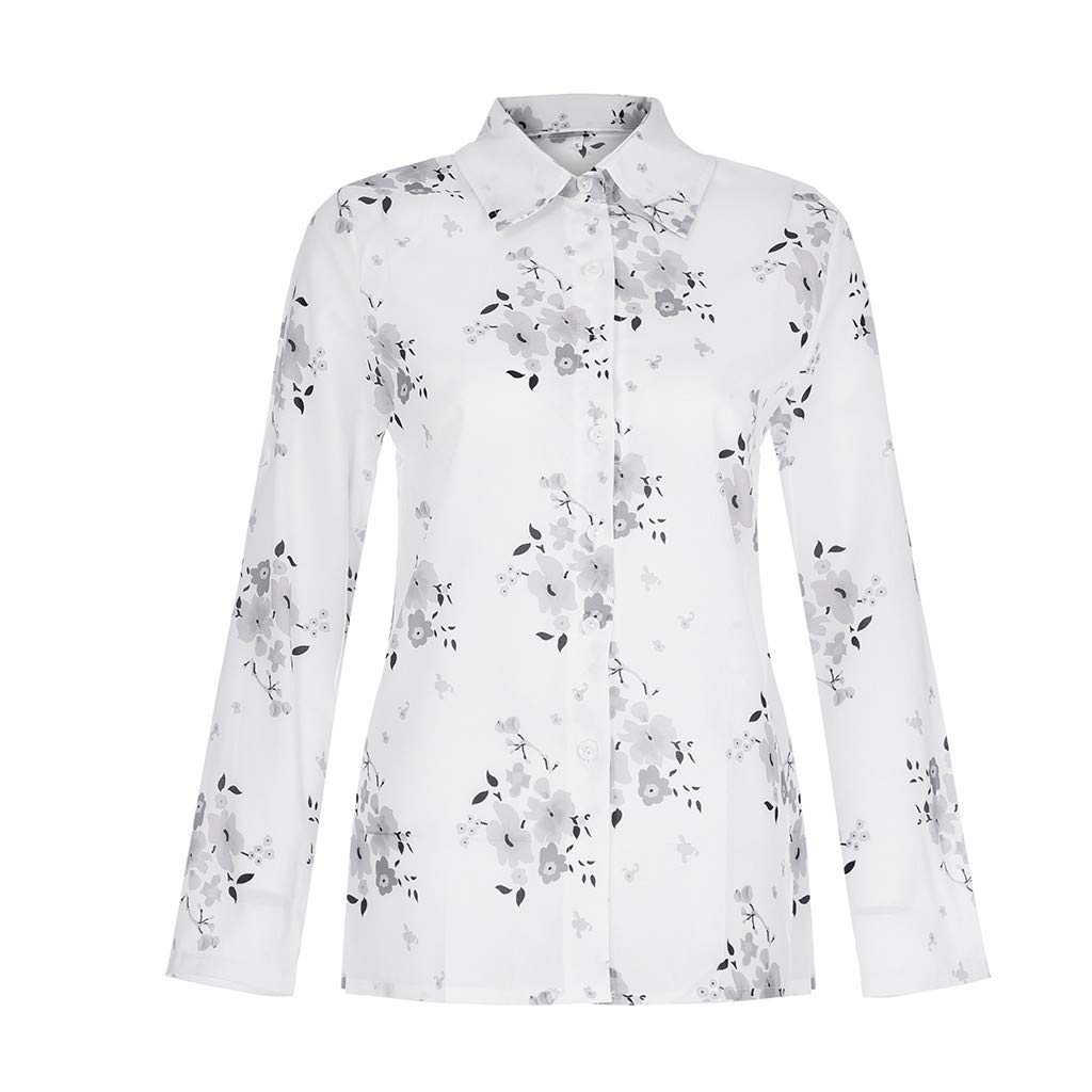 Women's Plus Size Summer T-Shirts - Loose Fit V-Neck Long Sleeve Tunic Blouse with Printed Design (White, XXXL) | Casual Wear, Beach Cover-Up, Layering Piece