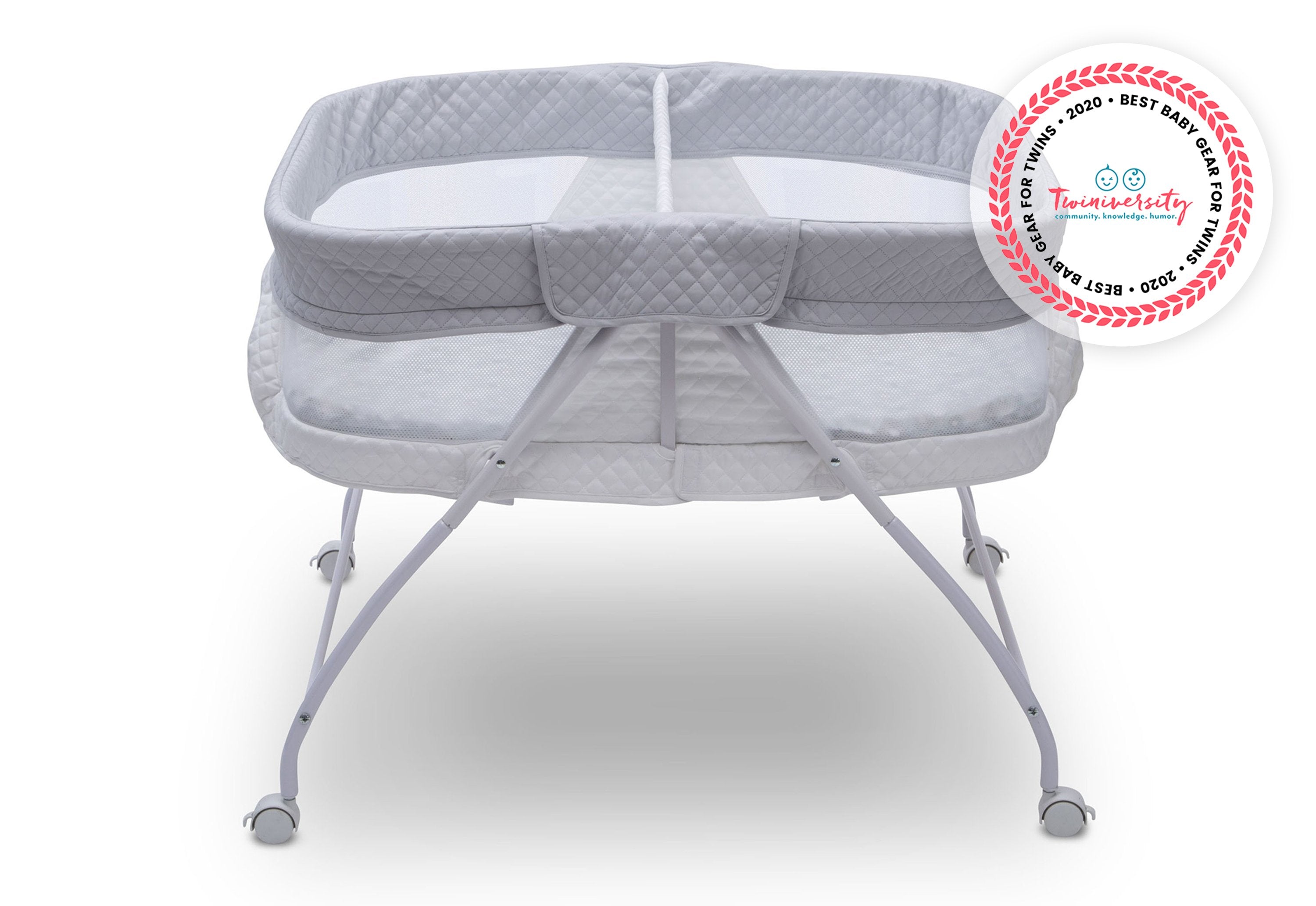 Twin EZ Fold Ultra Compact Double Bassinet - Portable Baby Crib for Twins - Perfect for Travel, Nursery & Small Spaces