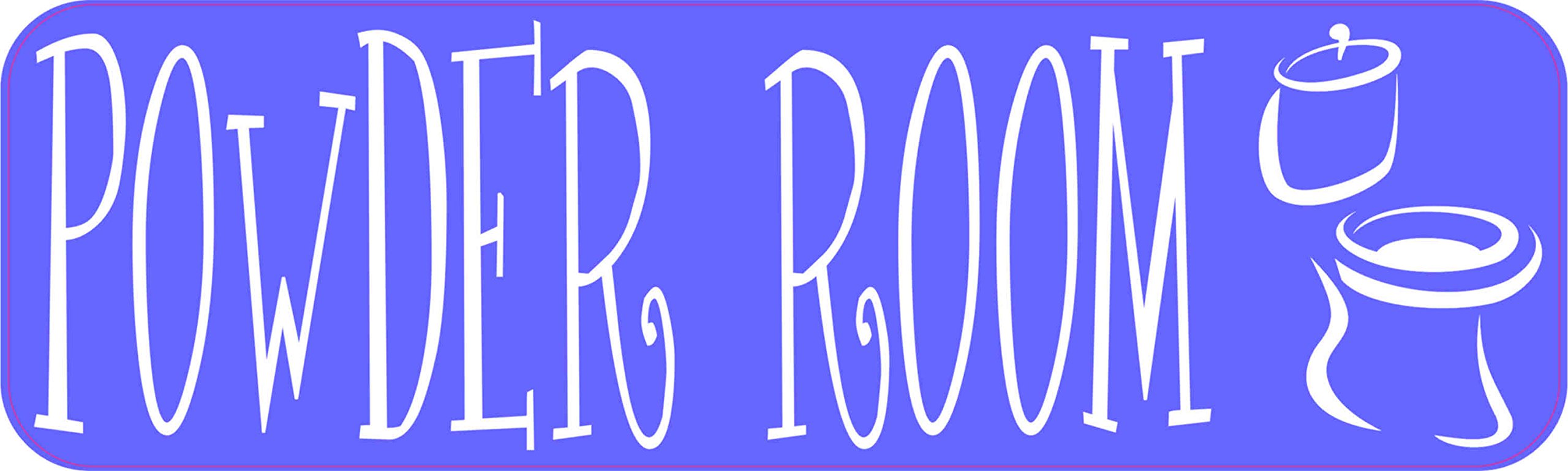 StickerTalk Powder Room Vinyl Sticker - 10x3 Inches - Waterproof & Removable Decal for Bathroom, Kitchen, Locker & Nursery Decor