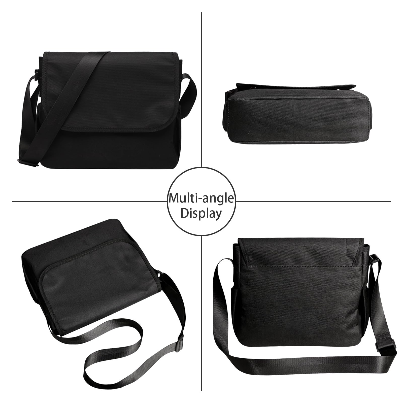 Waterproof Lightweight Crossbody Messenger Bag for Men & Women - Durable Shoulder Purse Sling Satchel for Travel, Work & Business (Black) | Perfect for Commuting, Shopping & Outdoor Adventures