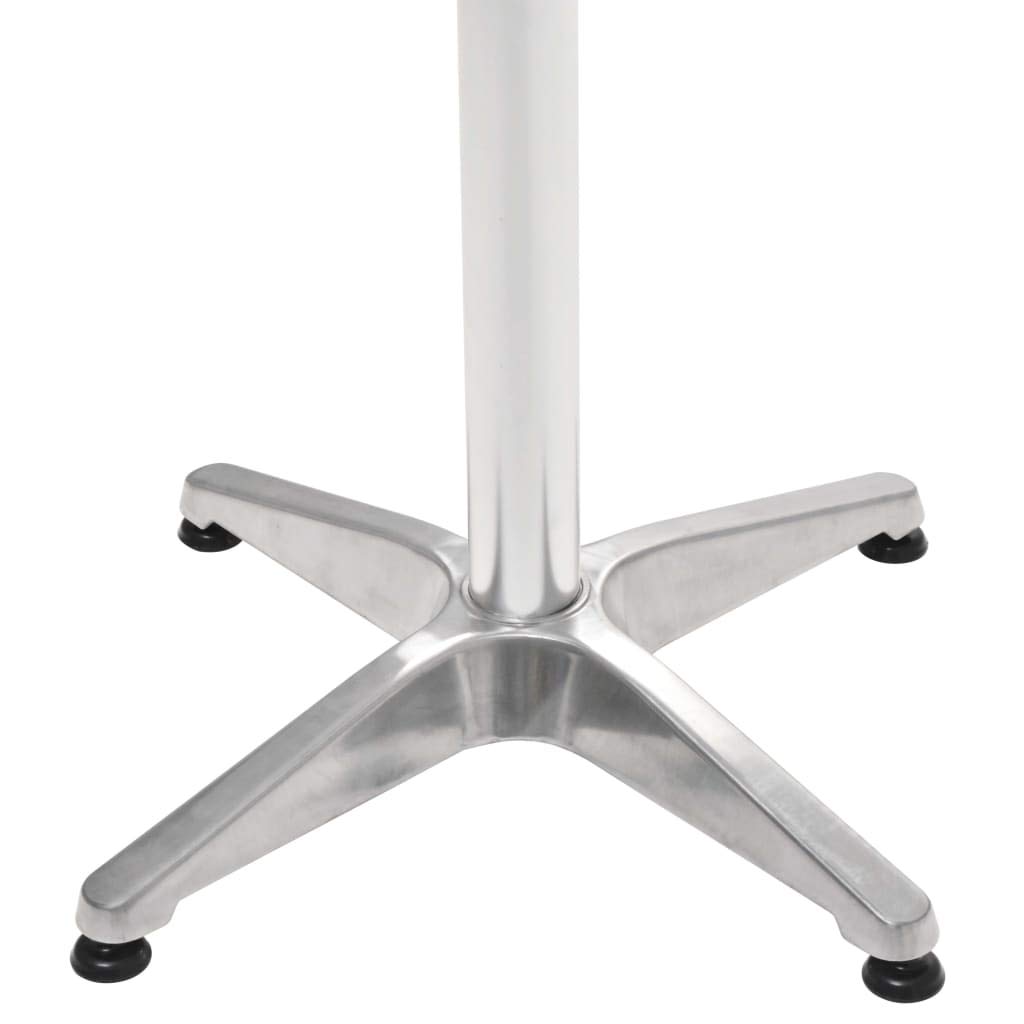 vidaXL Outdoor Patio Side Table - Aluminum Garden Porch Furniture in Silver - Perfect for Poolside, Deck, and Backyard Relaxation