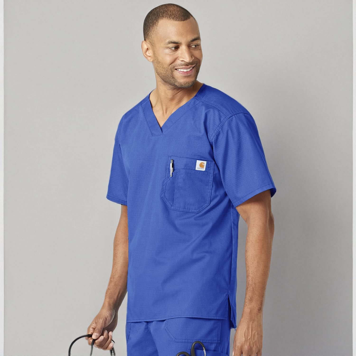 Carhartt Men's Ripstop Utility Scrub Top - Durable Workwear for Medical Professionals & Healthcare Workers - Perfect for Hospitals, Clinics & Nursing Shifts