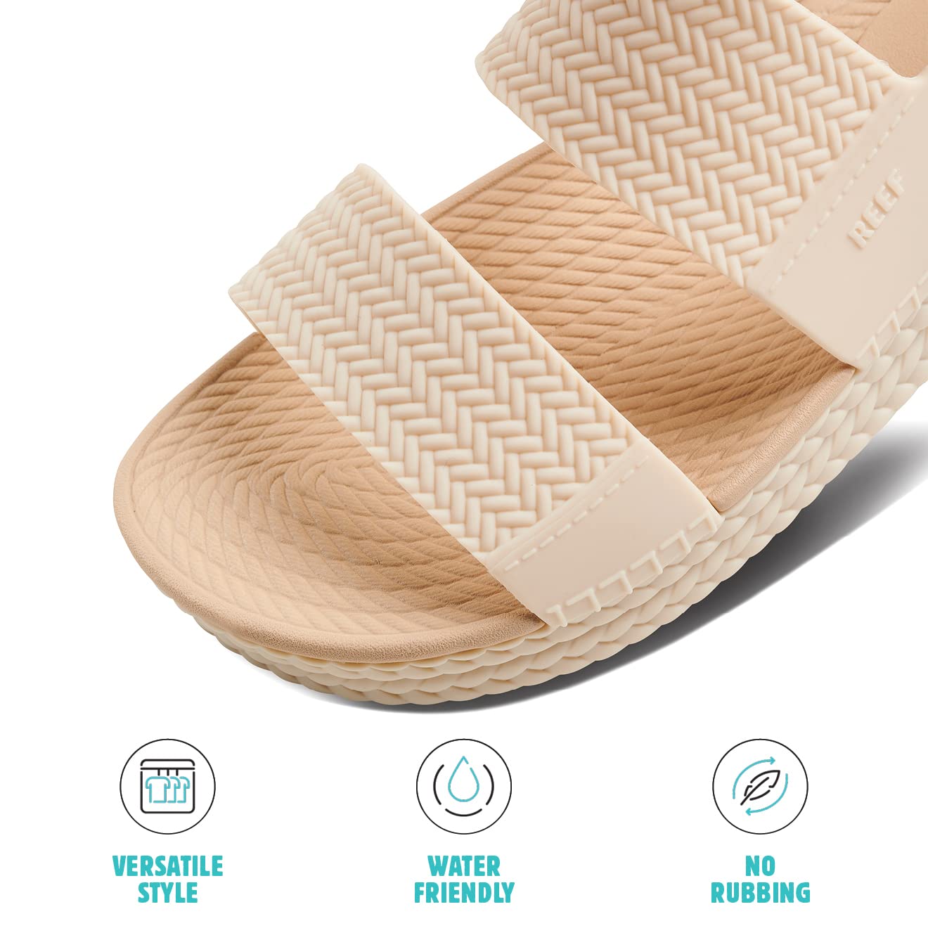 REEF Water Vista Women's Platform Sandals - Adjustable Velcro Strap Water Shoes for Beach, Pool & Summer Outdoor Activities