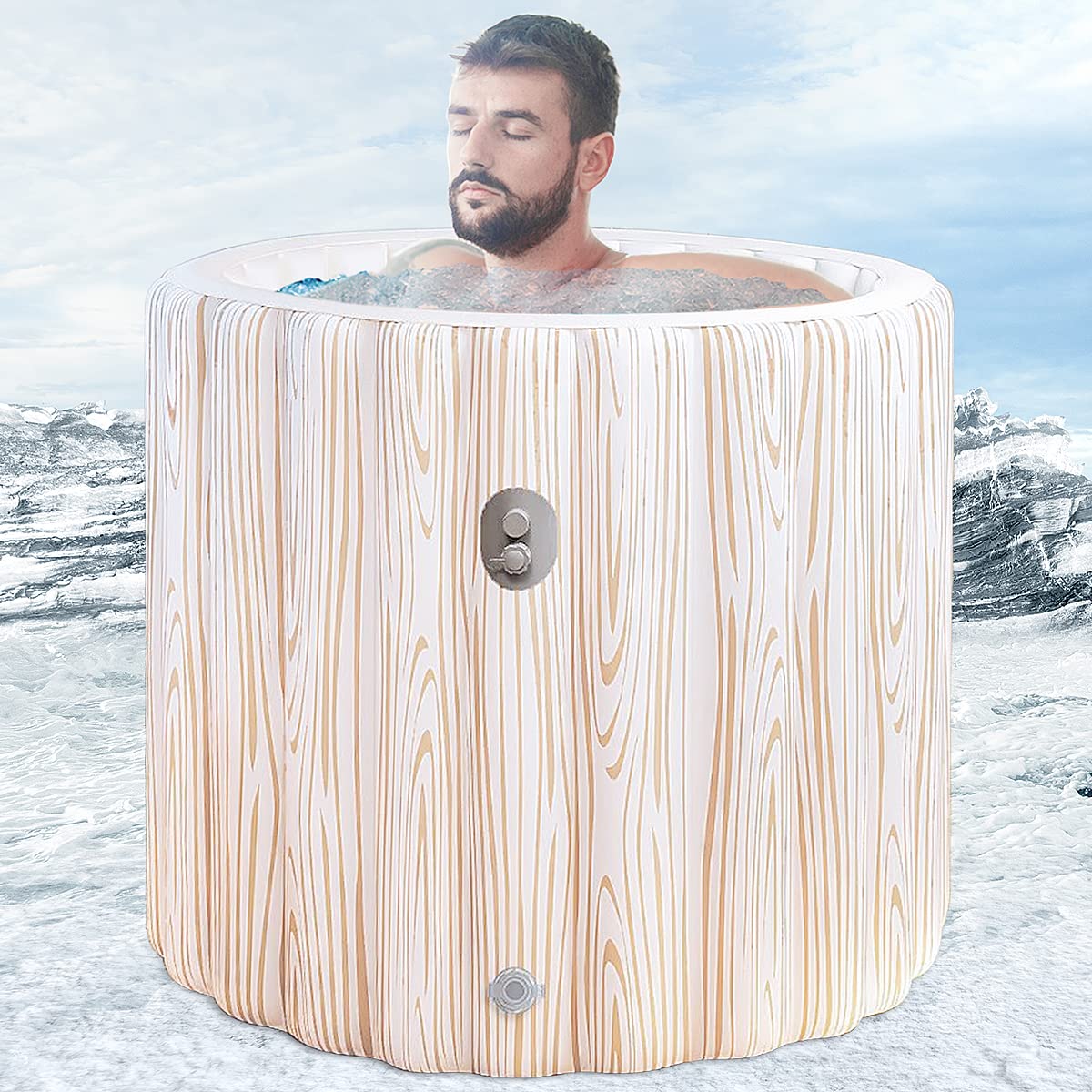Automatic Inflatable Bathtub for Ice Bath & Hot SPA - Portable Cold Plunge Tub for Athletes Recovery, Foldable Hot Tub for Adults - Perfect for Outdoor Therapy, Post-Workout Relaxation and Home Spa Treatments