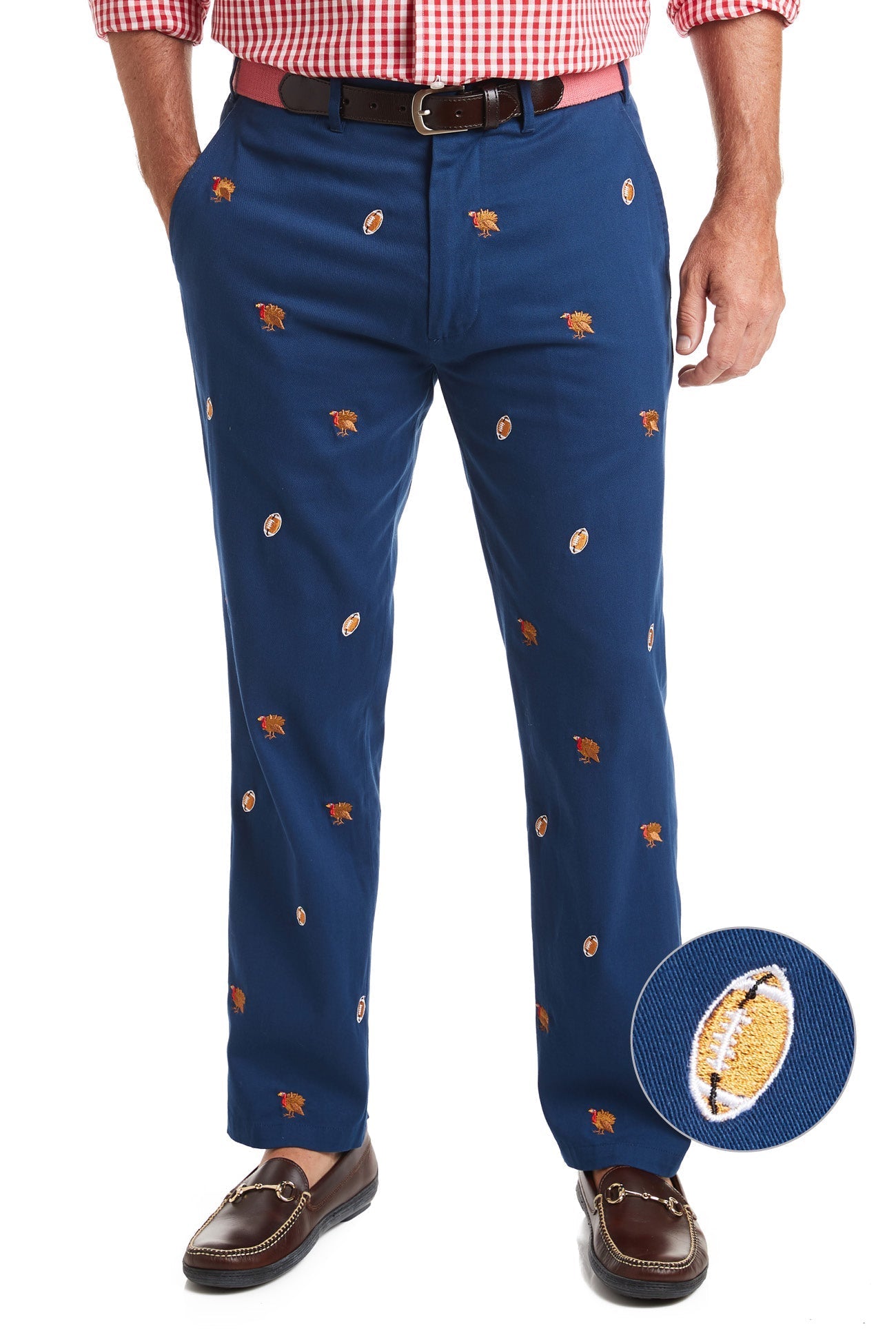 Stretch Twill Harbor Pant in Nantucket Navy - Comfortable & Stylish Men's Casual Pants for Turkey Hunting & Football Tailgating