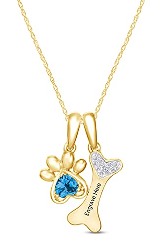Yellow Gold Over : Simulated Blue Topaz