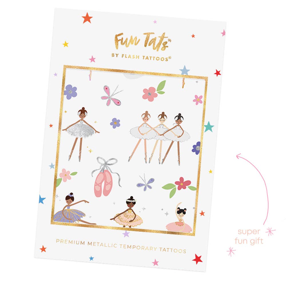 Elegant Ballerina Temporary Tattoos Pack - Waterproof Fake Tattoos for Kids & Adults - Perfect for Dance Performances, Costume Parties & Themed Events