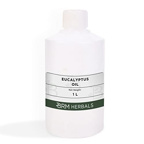 BRM Herbals 100% Pure Eucalyptus Essential Oil - 1L Therapeutic Grade for Aromatherapy, Diffusers, Skin Care, Hair Care - Perfect for DIY Soap Making, Lotions, Creams & Natural Home Remedies - Great for Relaxation, Stress Relief & Respiratory Health