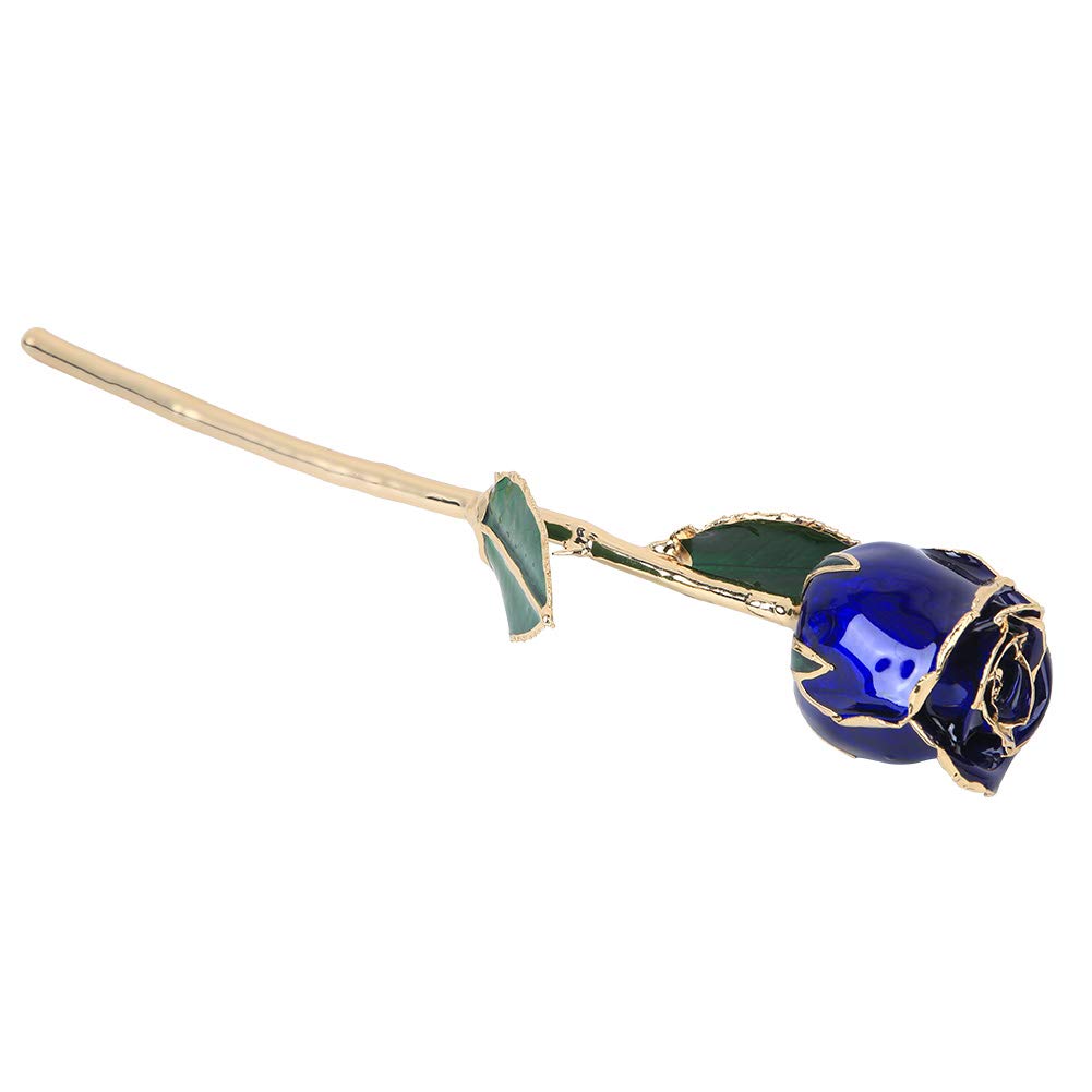 Shanrya Deep Blue Gold Rose Flower - Elegant Anniversary Wedding Gift for Girlfriend, Romantic Home & Office Desktop Decoration (Perfect for Valentine's Day, Birthday & Special Occasions)