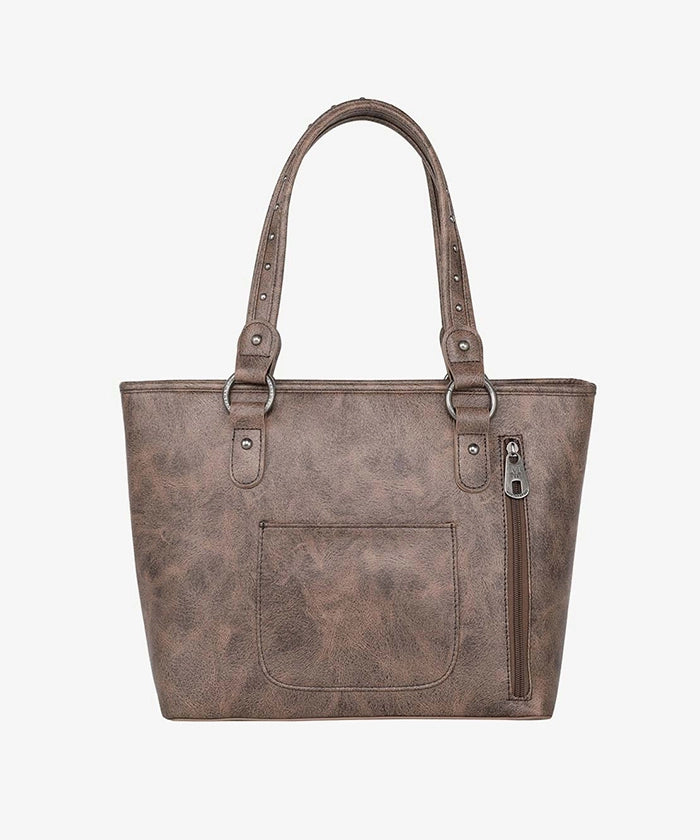 Montana West Diamond Cross Stitch Concealed Carry Tote Bag for Women - Stylish CCW Purse with Hidden Gun Pocket for Everyday Carry & Self Defense
