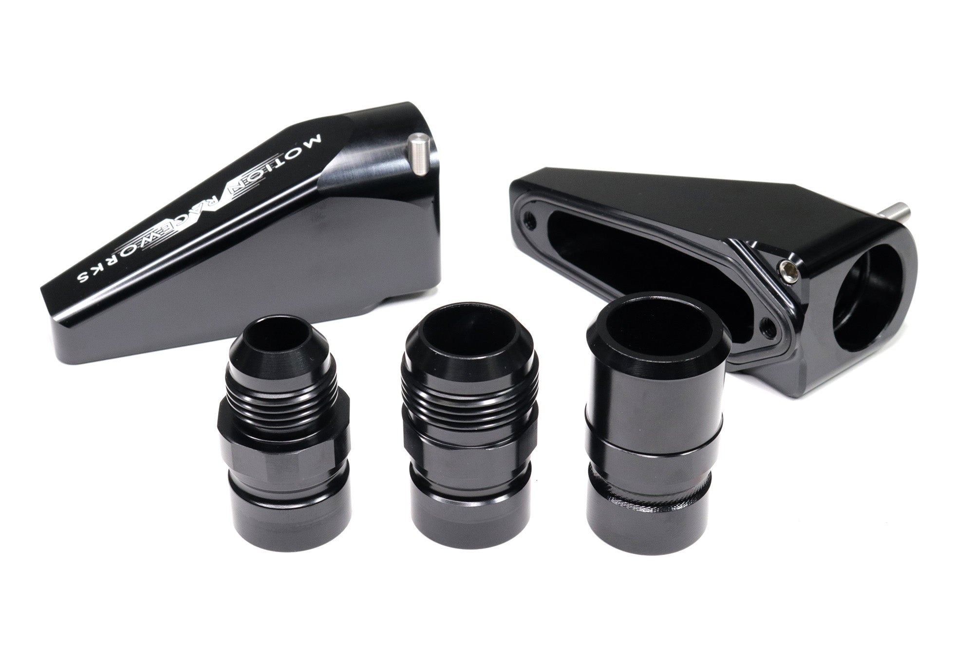 Black Anodized Billet Burn Down Breather Quick Release Fittings (Pair) - High Performance Automotive & Racing Applications