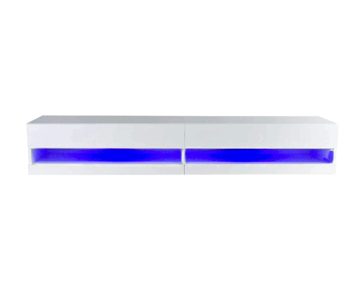 LIDO Gloss TV Stand - Modern White Entertainment Center for Living Room, Bedroom & Home Theater - 60 Inch TV Console with Storage Shelves