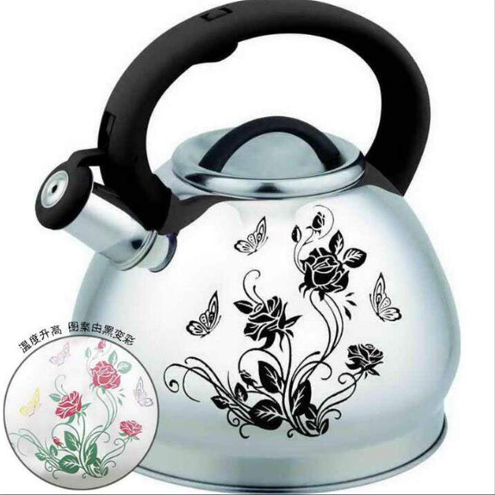 3L Stainless Steel Whistling Tea Kettle - Induction & Gas Stove Compatible - Camping Kettle with Anti-Scald Handle & Color Options - Perfect for Outdoor Adventures, Home Kitchen & Tea Brewing