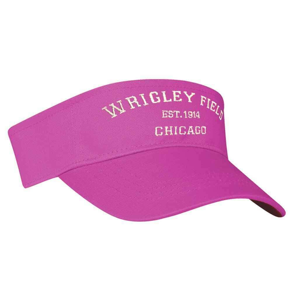 Wrigley Field Adjustable Pink Baseball Visor Hat for Women & Men - UV Protection Sun Hat for Outdoor Sports, Running, Golf, Beach