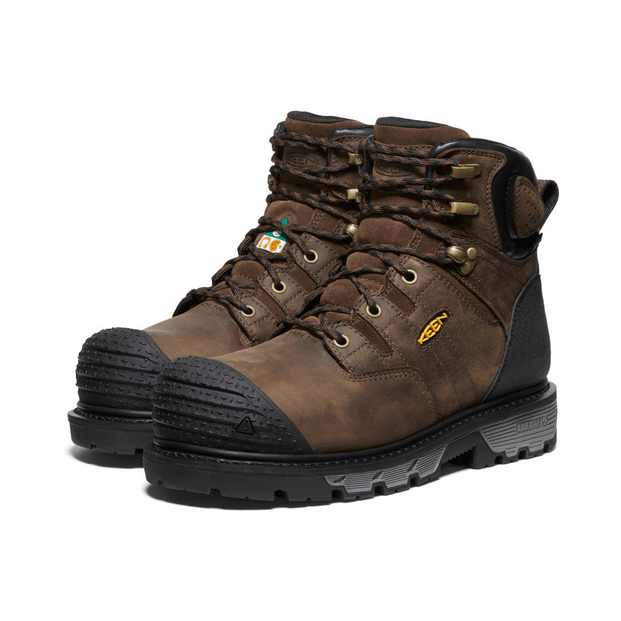 Men's CSA Approved Camden 6 Waterproof Work Boots with Carbon Toe - Dark Earth/Black | Durable Safety Footwear for Construction & Outdoor Work
