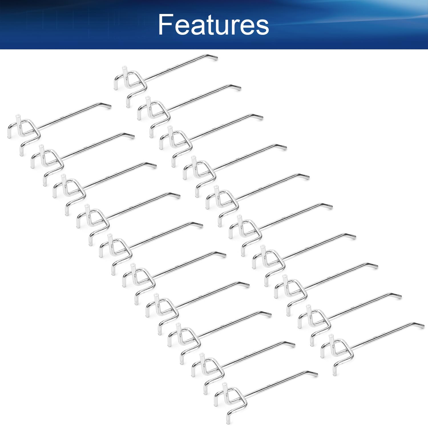 20 Pack 4 Inch Iron Pegboard Hooks for 1/8