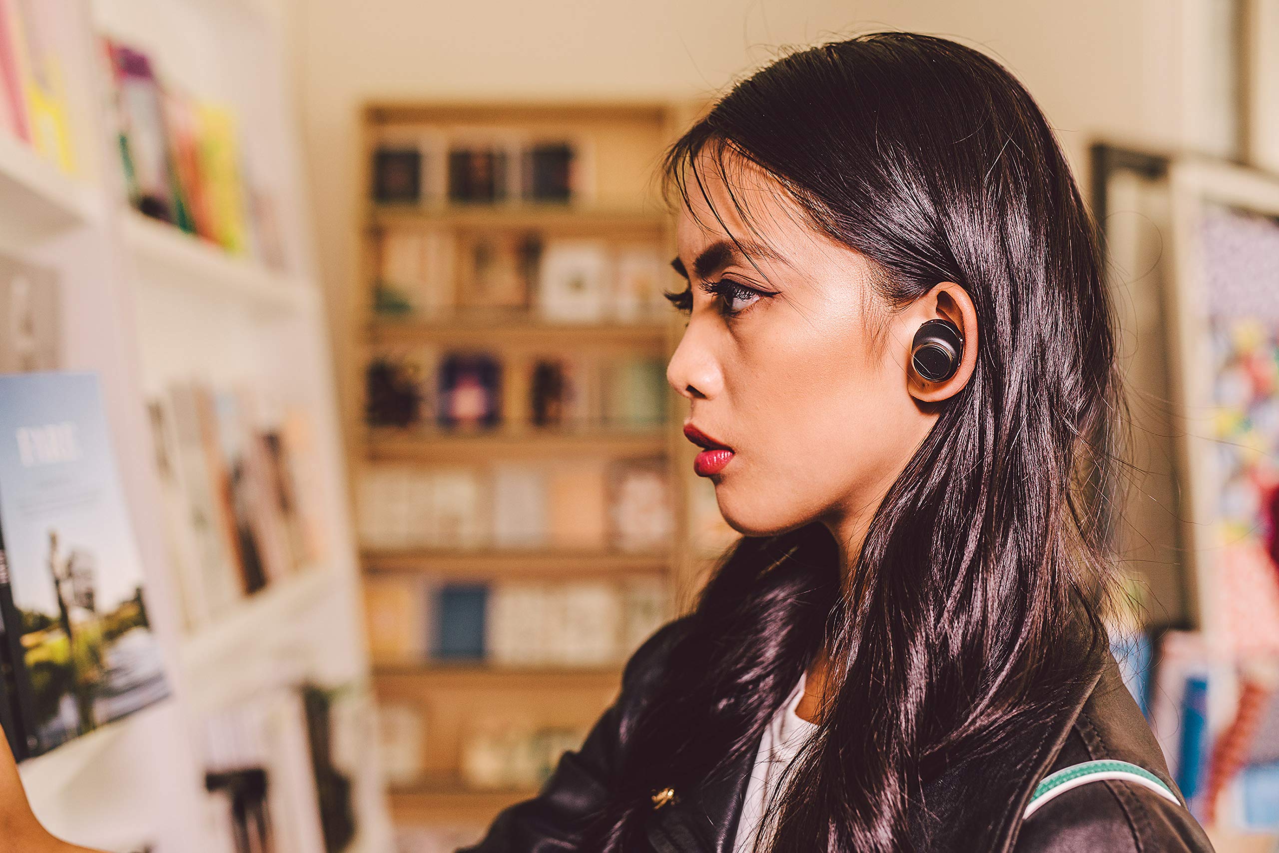 Audio-Technica ATH-CKR7TW True Wireless Bluetooth Earbuds with High-Fidelity Sound, Noise Isolation, 15-Hour Battery - Perfect for Gym, Commuting & Travel (Black)
