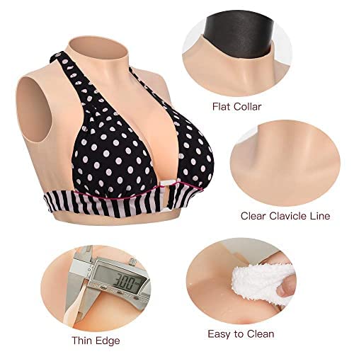 Realistic Silicone Breast Form B-G Cup - Natural Looking Breast Plates for Crossdressers, Drag Queens & Mastectomy Patients - Perfect for Cosplay, Costume Parties & Gender Affirmation