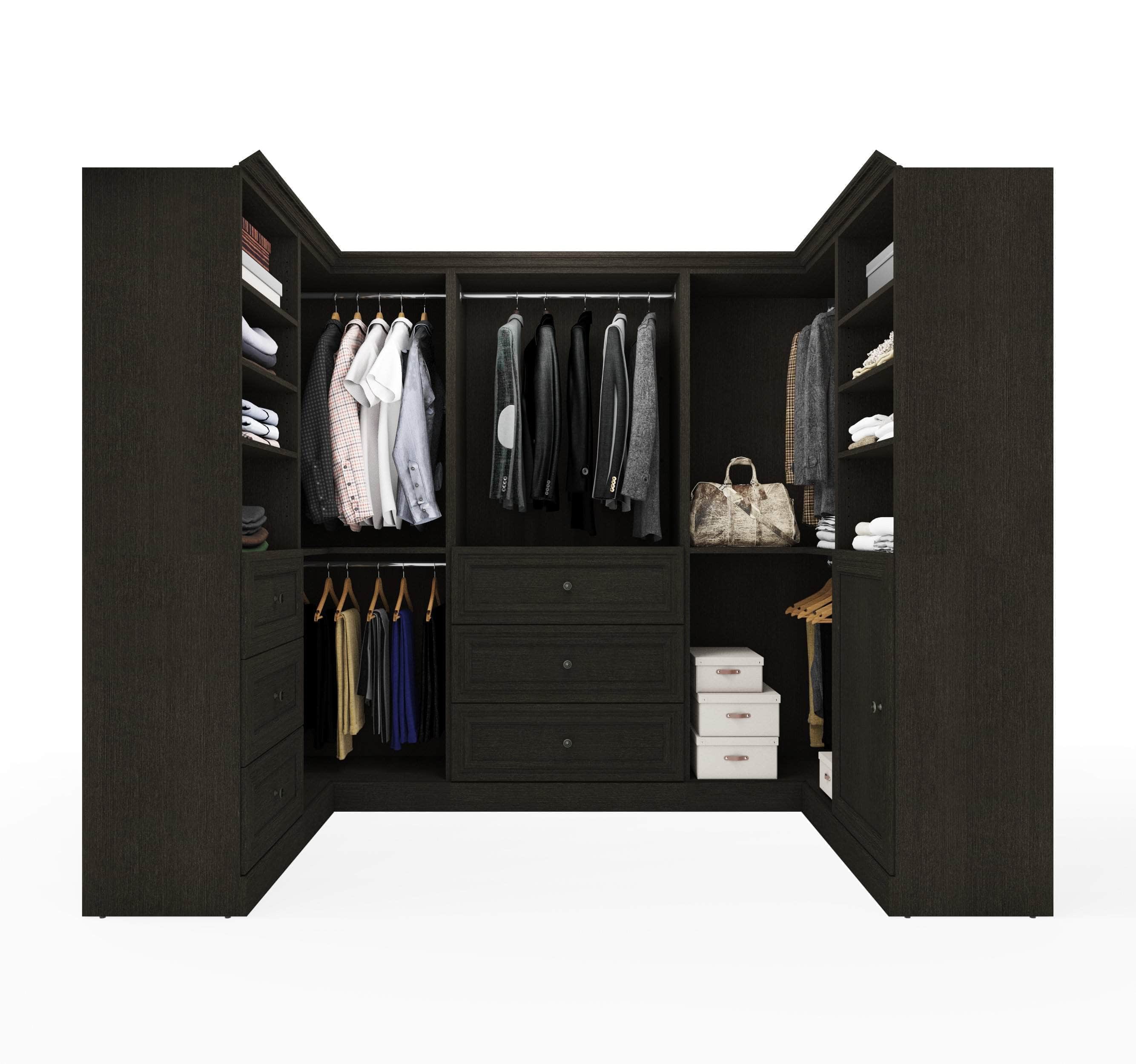 Versatile U-Shaped Walk-In Closet Organizer in White - Perfect for Bedroom, Dorm & Apartment Storage Solutions