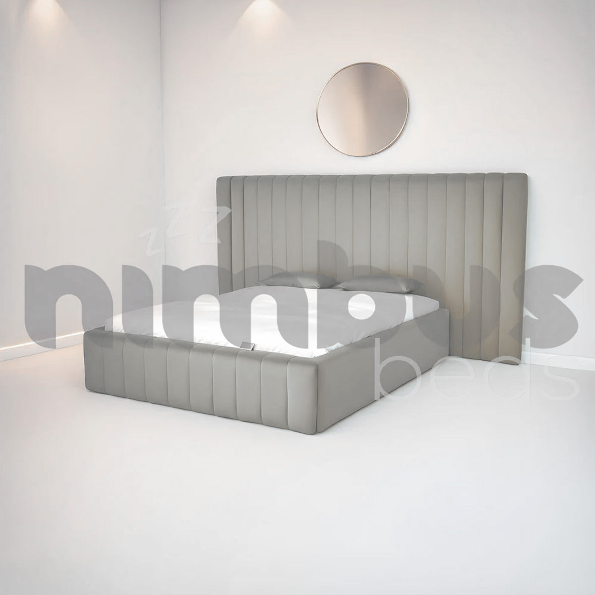 Luxury Louis Bed Frame - Queen Size, Upholstered Platform Bed with Wooden Slats & Noise-Free Support - Perfect for Master Bedroom, Guest Room, or Apartment