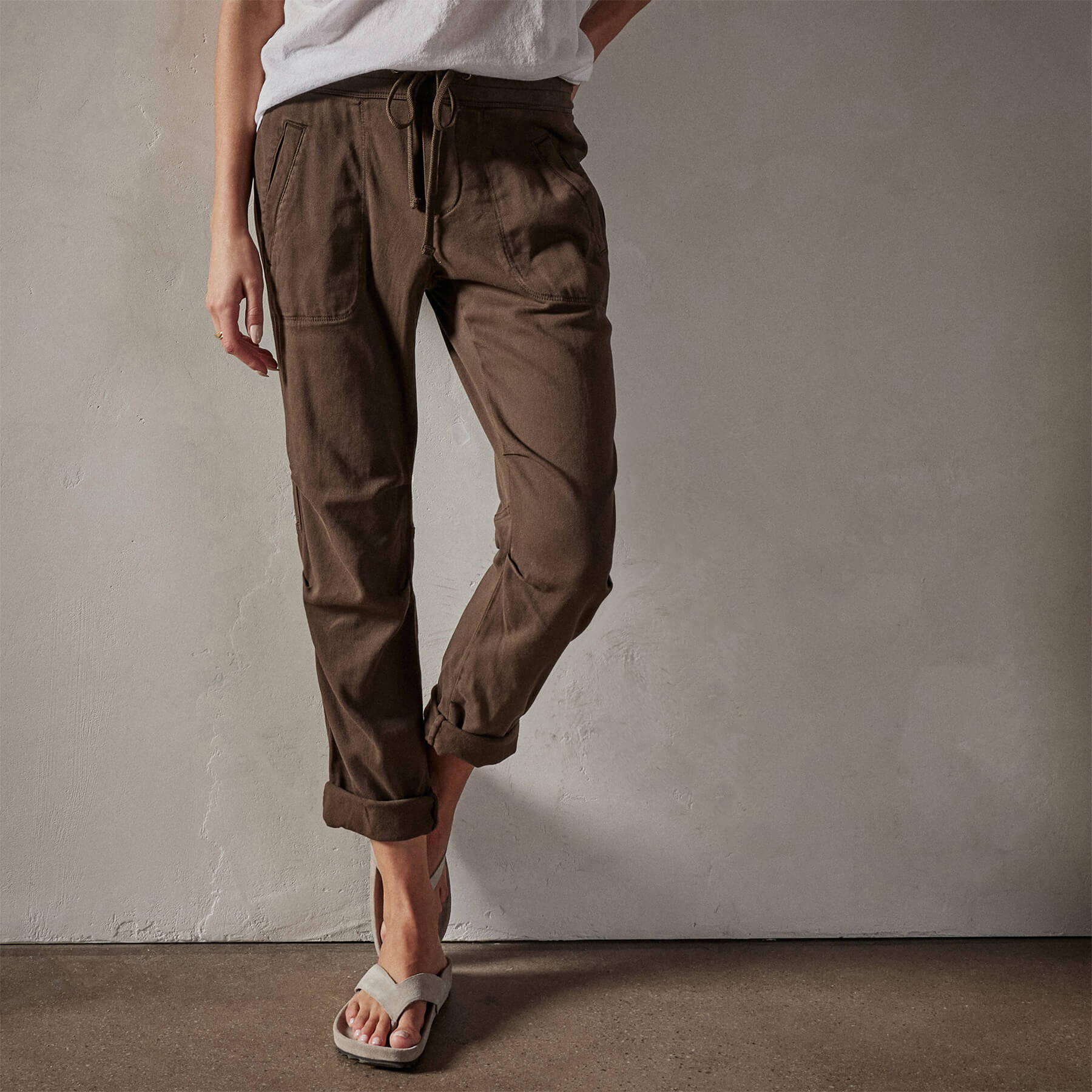 Soft Drape Pants in Smoky Green - Comfortable High-Waisted Wide Leg Lounge Pants for Women | Perfect for Yoga, Home Wear & Casual Outfits