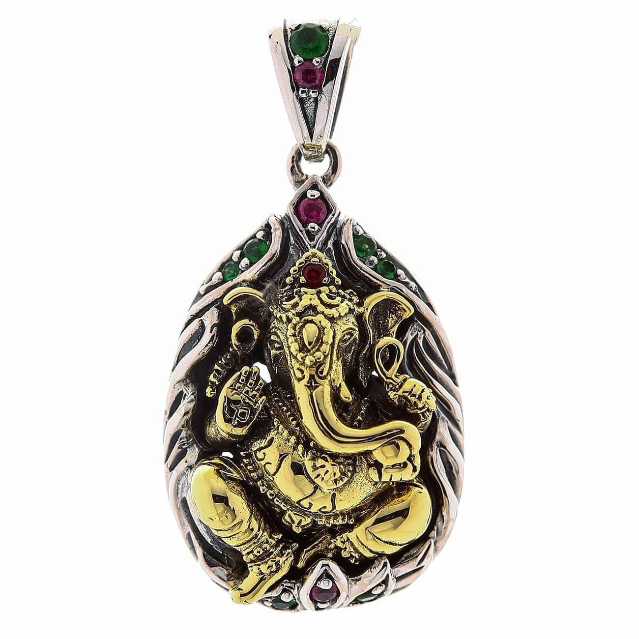 925 Sterling Silver Hindu Ganesh Pendant Necklace - Elegant Religious Jewelry for Meditation, Blessings & Spiritual Protection