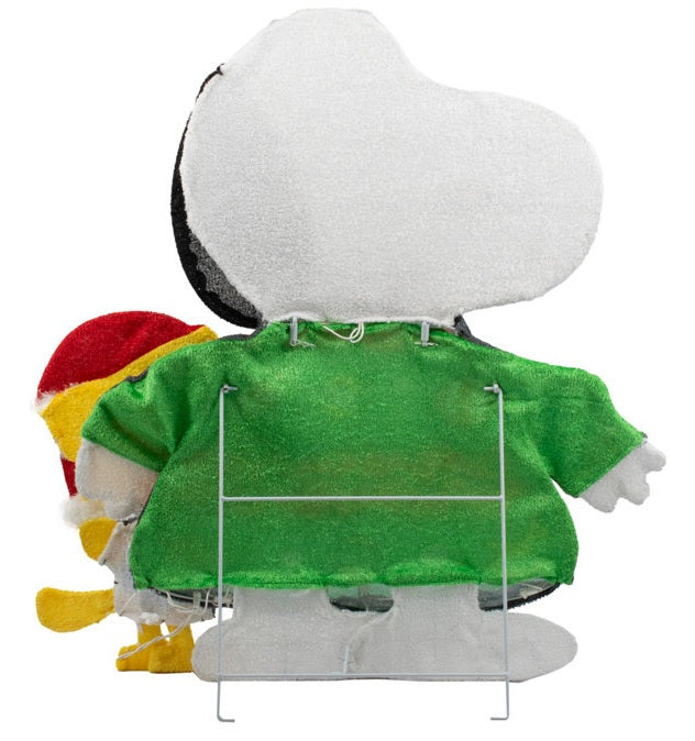 32 Peanuts® 2D Snoopy & Woodstock Ugly Christmas Sweater LED Outdoor Yard Decorations - Holiday Light-Up Lawn Decor for Christmas, Halloween, and Winter Festivals