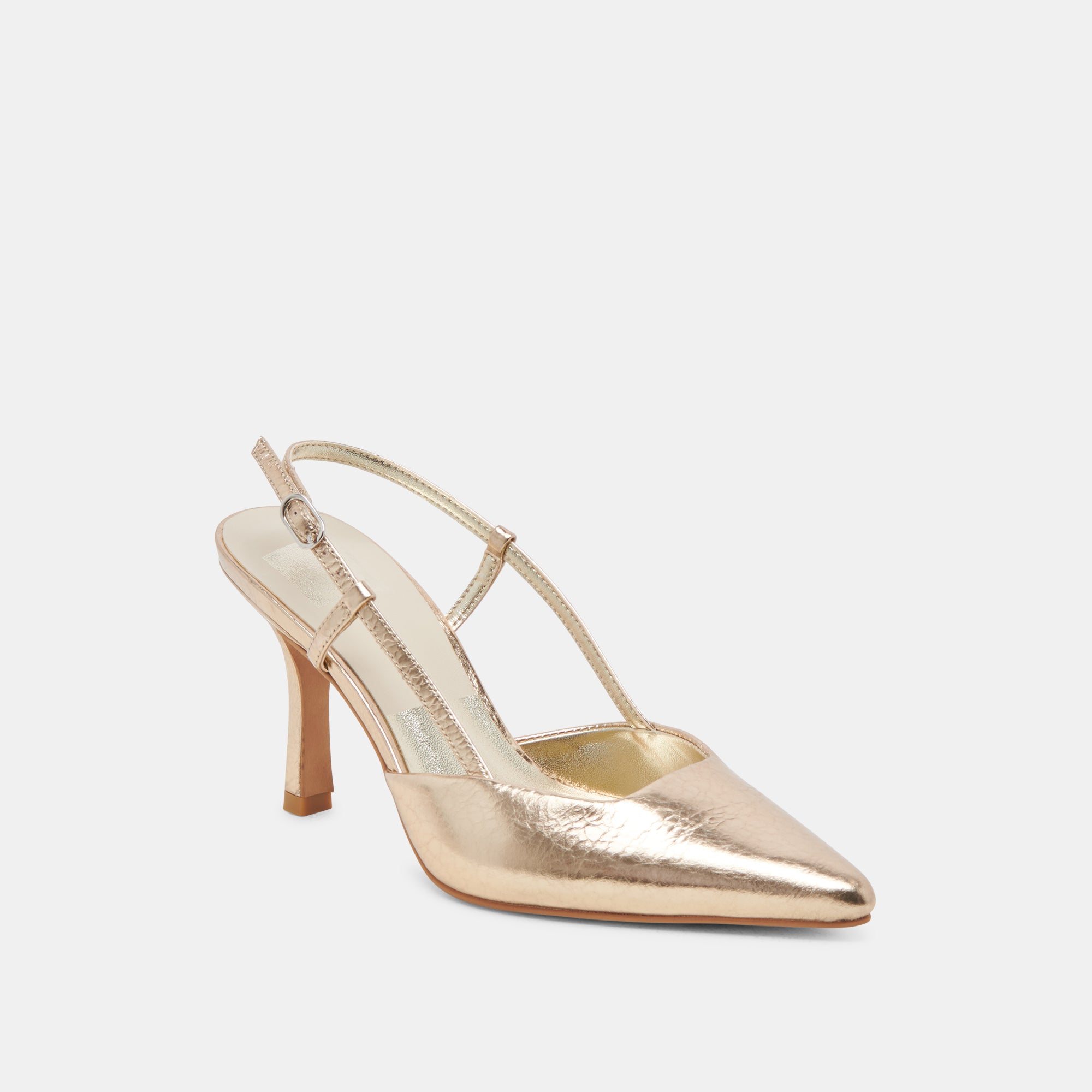 Distressed Leather Gold Heels for Women - Elegant High Heels for Parties, Weddings & Evening Events
