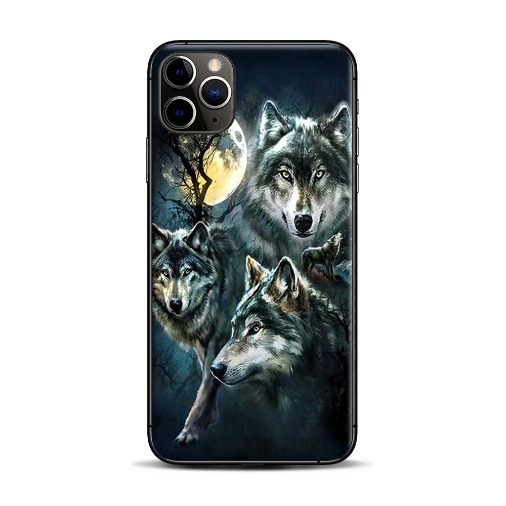 3 Wolves Moonlight Case for Apple iPhone 11 Pro Max - Premium Protective Cover with Stylish Wolf Design, Perfect for Outdoor Adventures and Nighttime Activities