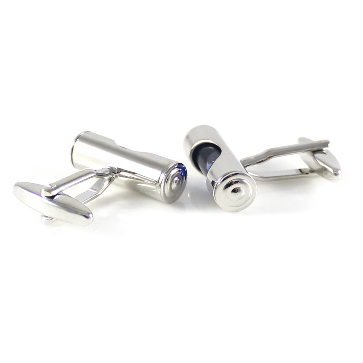 Rhodium Plated Classic Cylinder Cufflinks Set with Gift Box - Perfect for Weddings, Business Meetings & Formal Events