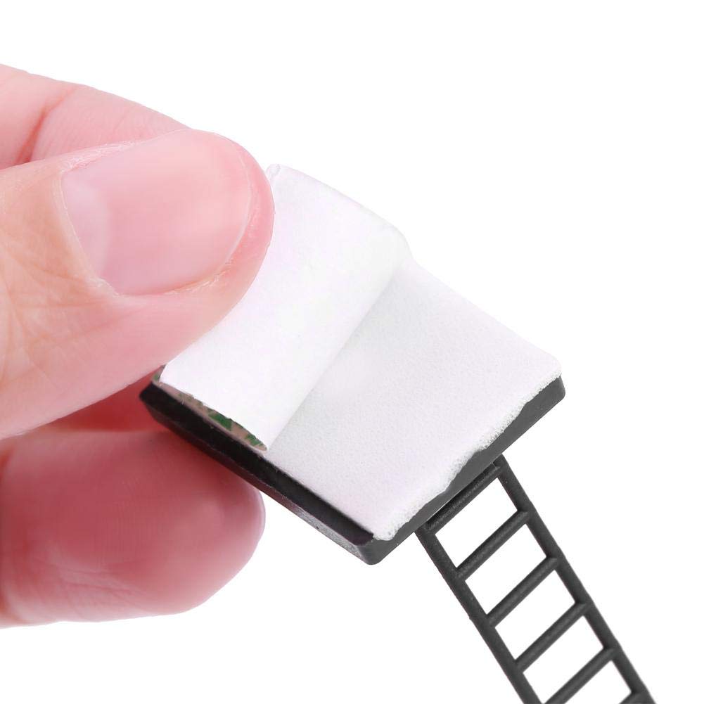 50pcs Black Self-Adhesive Adjustable Cable Clips - Heavy Duty Wire Organizer for Car, Home & Office - Perfect for Managing Cords, Wires, and Cables Under Desks, Behind TVs, and in Vehicles