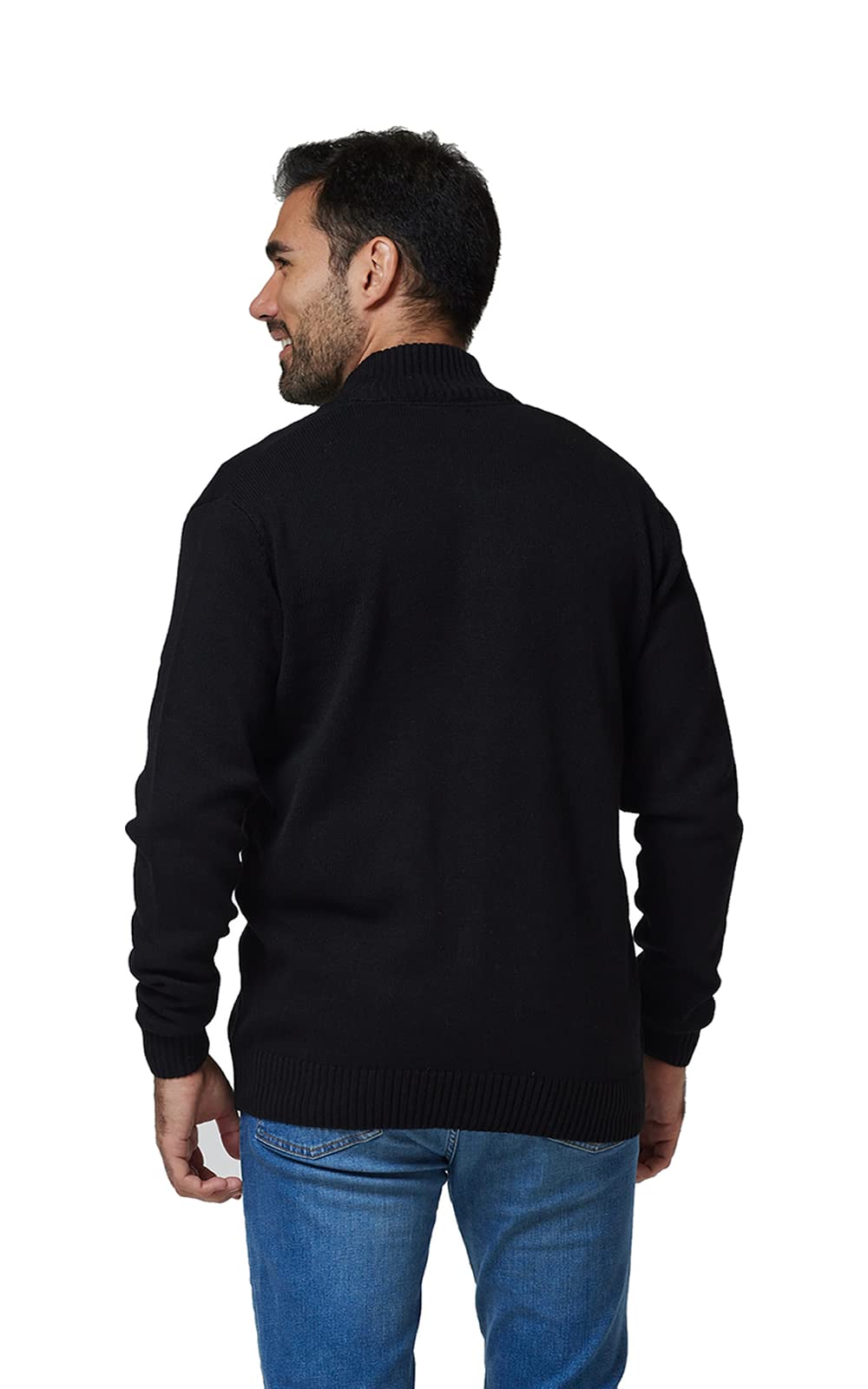 Men's Lightweight Long Sleeve Funnel Neck Zip-Up Sweater Cardigan - Cozy Winter Pullover for Casual Wear & Outdoor Activities