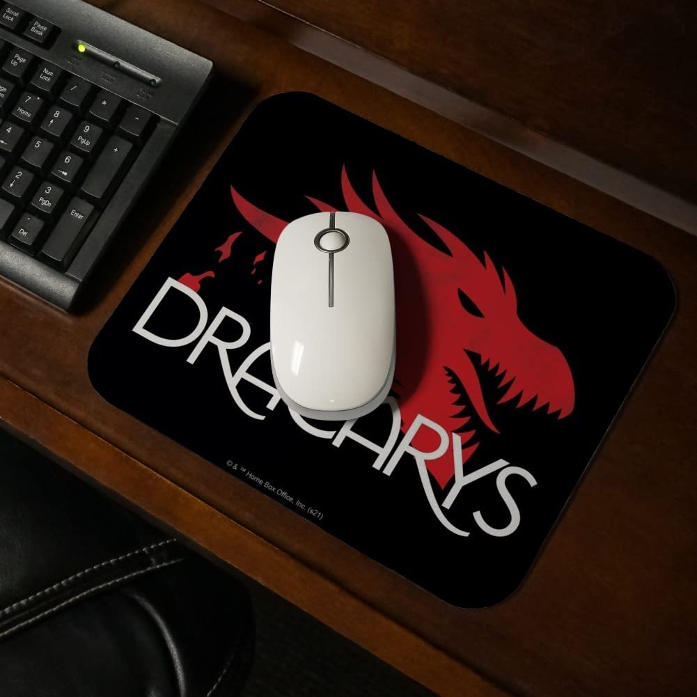 Game of Thrones Dracarys Low Profile Thin Mouse Pad - Premium Gaming Mousepad with Dragon Design for PC & Laptop - Perfect for Office Work, Gaming, and Graphic Design