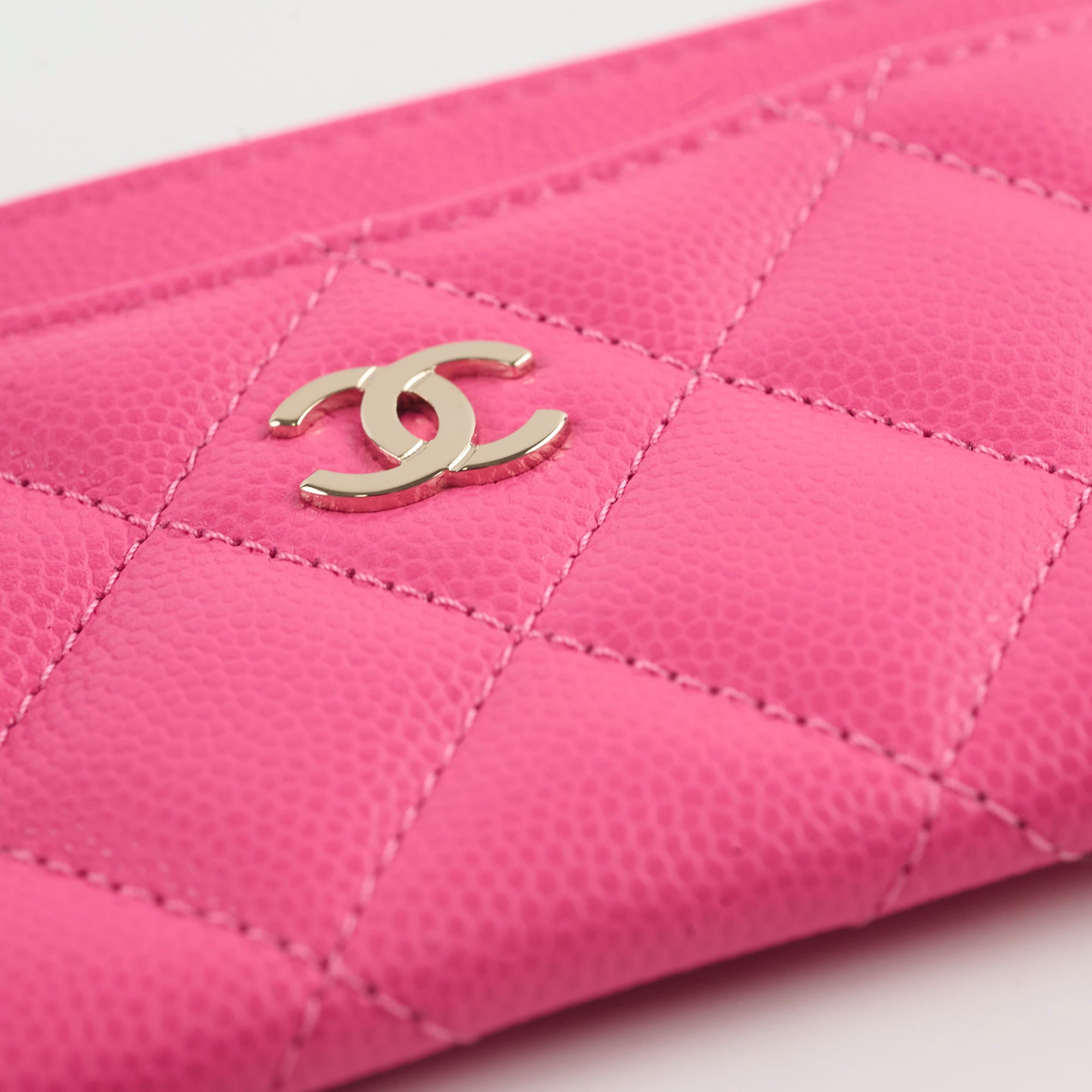Chanel Quilted Lambskin Card Holder in Hot Pink - Luxury Compact Wallet for Credit Cards & ID - Perfect for Everyday Use & Travel
