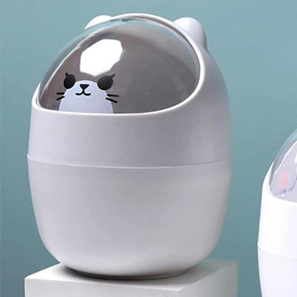 Cute Mini Cat Trash Can with Lid - Kawaii Desktop Storage Bin for Pens, Office Supplies & Small Trash | Perfect for Home, Office & Dorm Room Organization