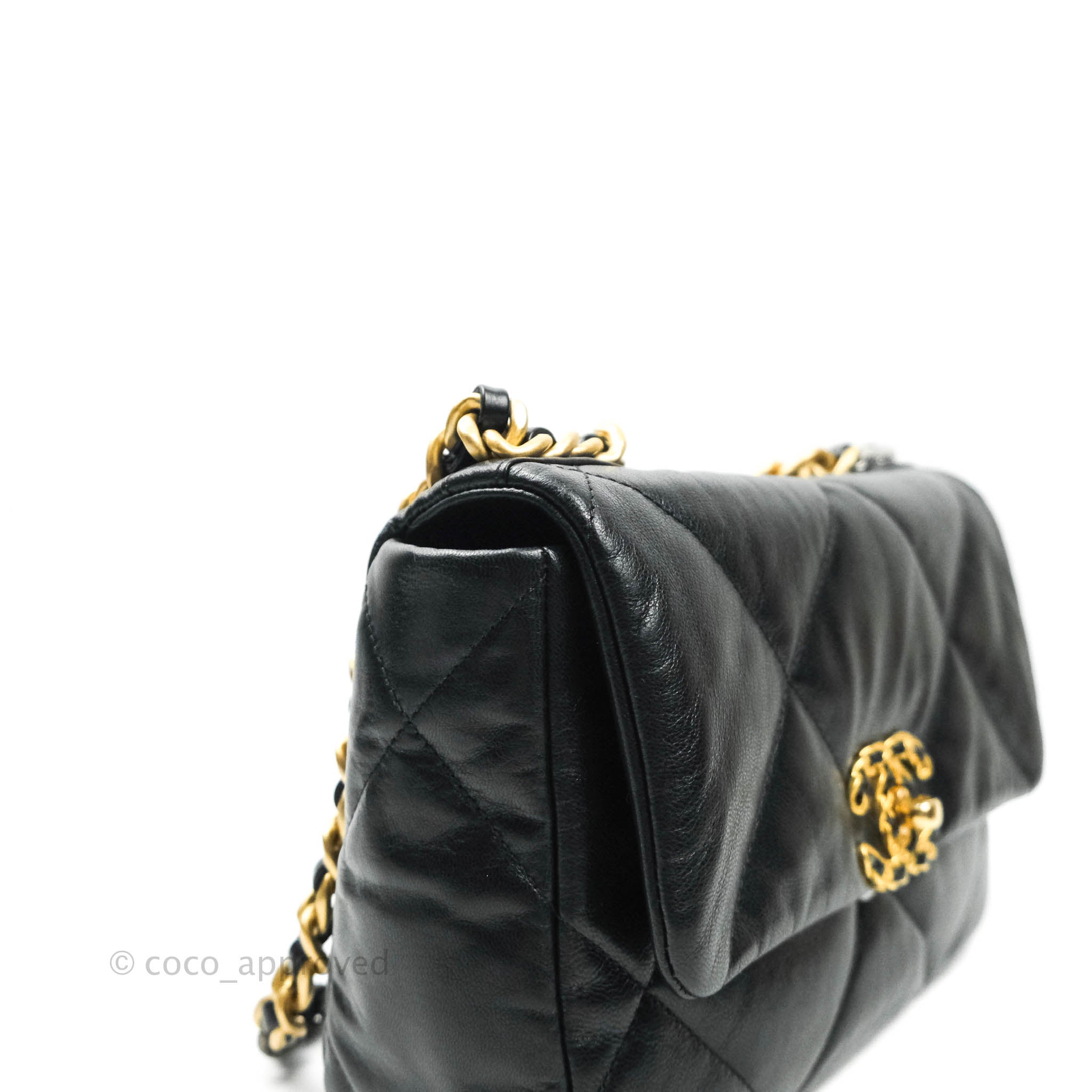 Chanel 19 Small Black Goatskin Mixed Hardware Flap Bag - Luxury Designer Handbag for Women | Perfect for Evening Events, Parties & Special Occasions