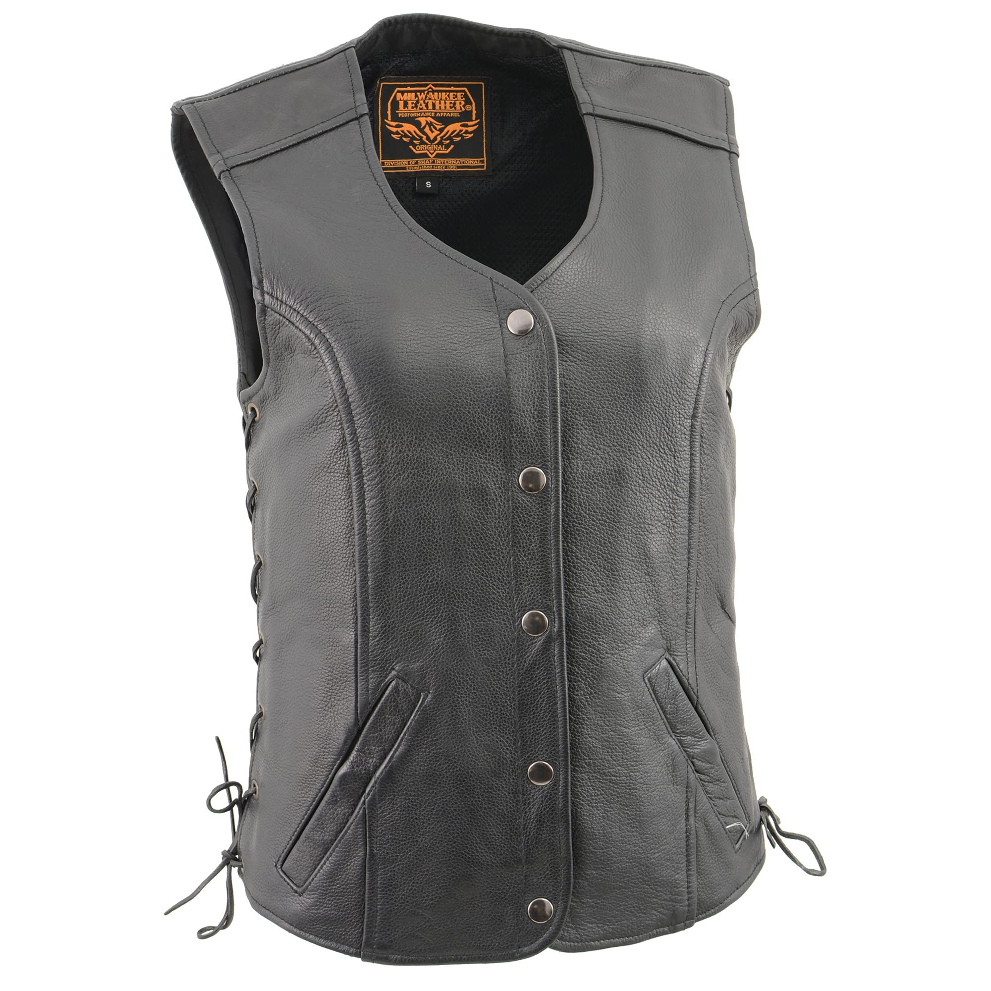 Milwaukee Leather LKL4700 Women's Snap Front Side Lace Biker Vest - Perfect for Motorcycle Riding, Casual Outfits & Fashion Layering