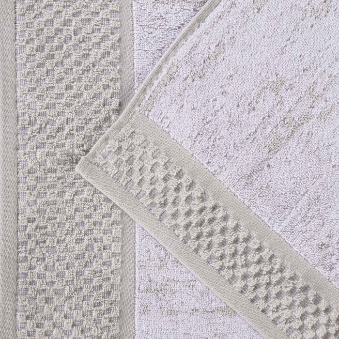 Premium Cotton Plush Jacquard Hand Towel Set of 6 - Soft & Absorbent Bath & Kitchen Towels for Spa, Guest Bathroom & Luxury Home Decor