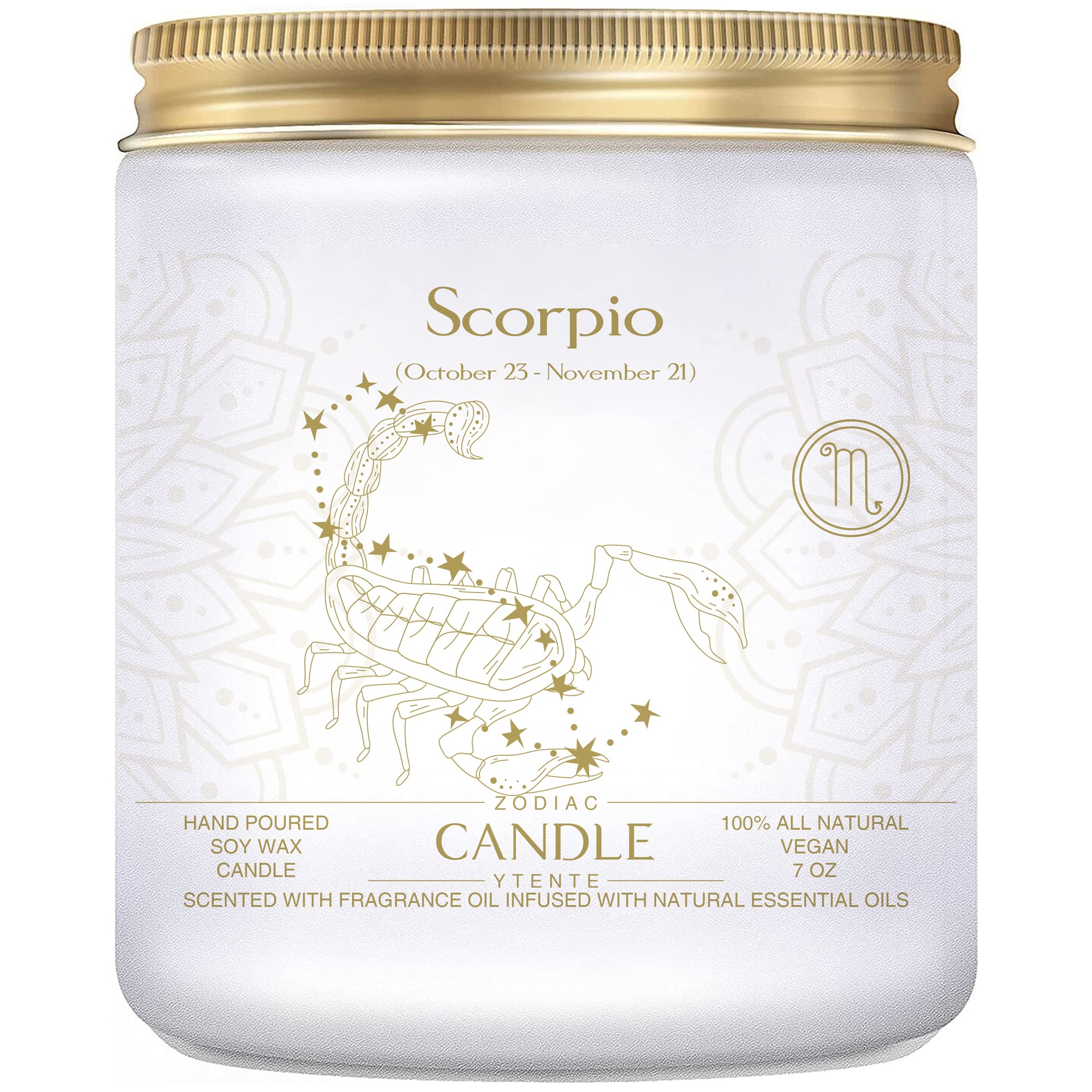 Scorpio Zodiac Scented Soy Candle - Lavender Gift for Women & Men - Birthday, Home Decor