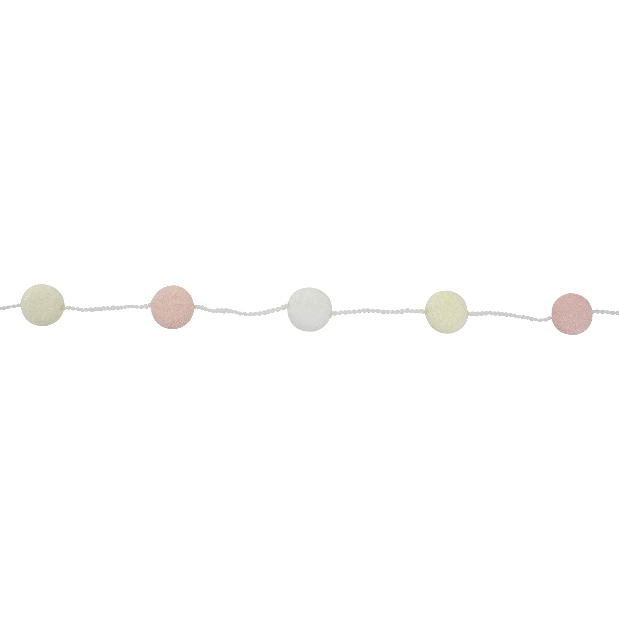 9ft Roman Christmas Garland - Light Pink, Ivory & White Candy Cane Decoration for Holiday Tree, Mantel & Festive Home Decor