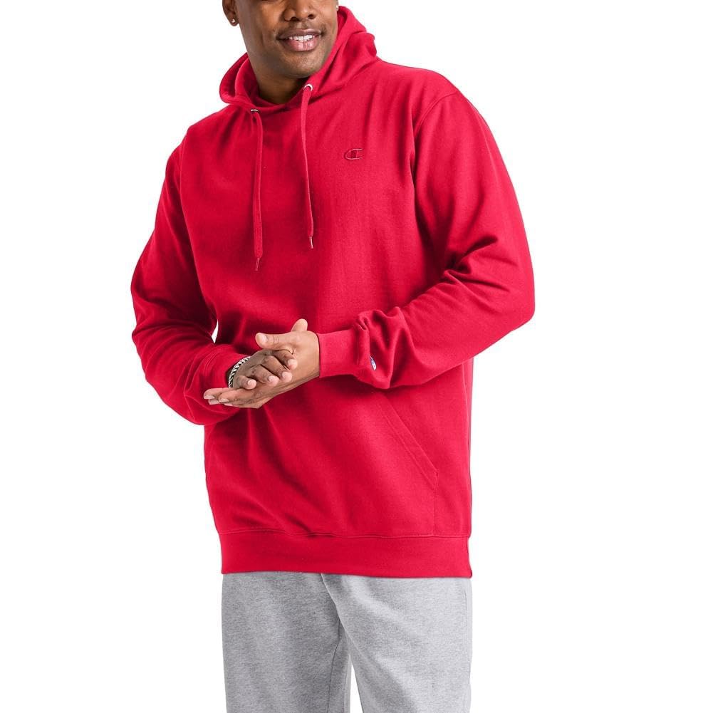 Champion Men's Powerblend Fleece Hoodie - Soft & Comfortable Pullover Sweatshirt (Regular & Big Tall Sizes) - Perfect for Gym, Casual Wear & Outdoor Activities