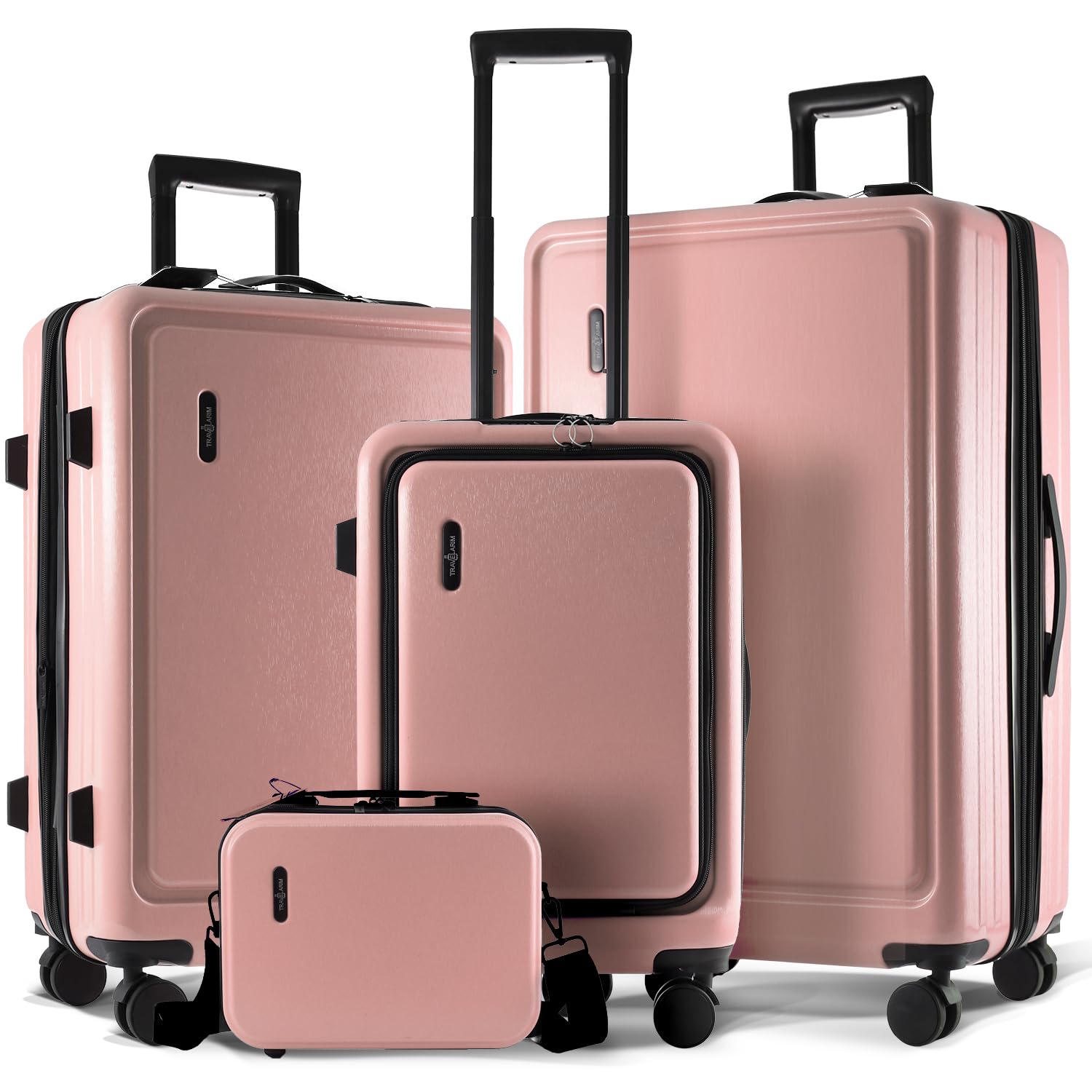 4-Piece Hard Shell Spinner Luggage Set with TSA Lock - Expandable Large Suitcases for Travel (Pink) - Perfect for Family Vacations, Business Trips & International Travel