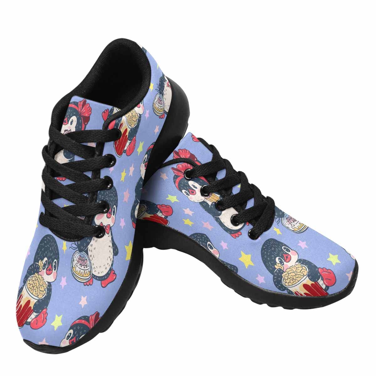 **InterestPrint Women's Running Shoes - Lightweight Breathable Athletic Tennis Sneakers with Cute Little Penguin & Santa Cap Design | Perfect for Christmas Gifts, Jogging, Workouts & Casual Wear**