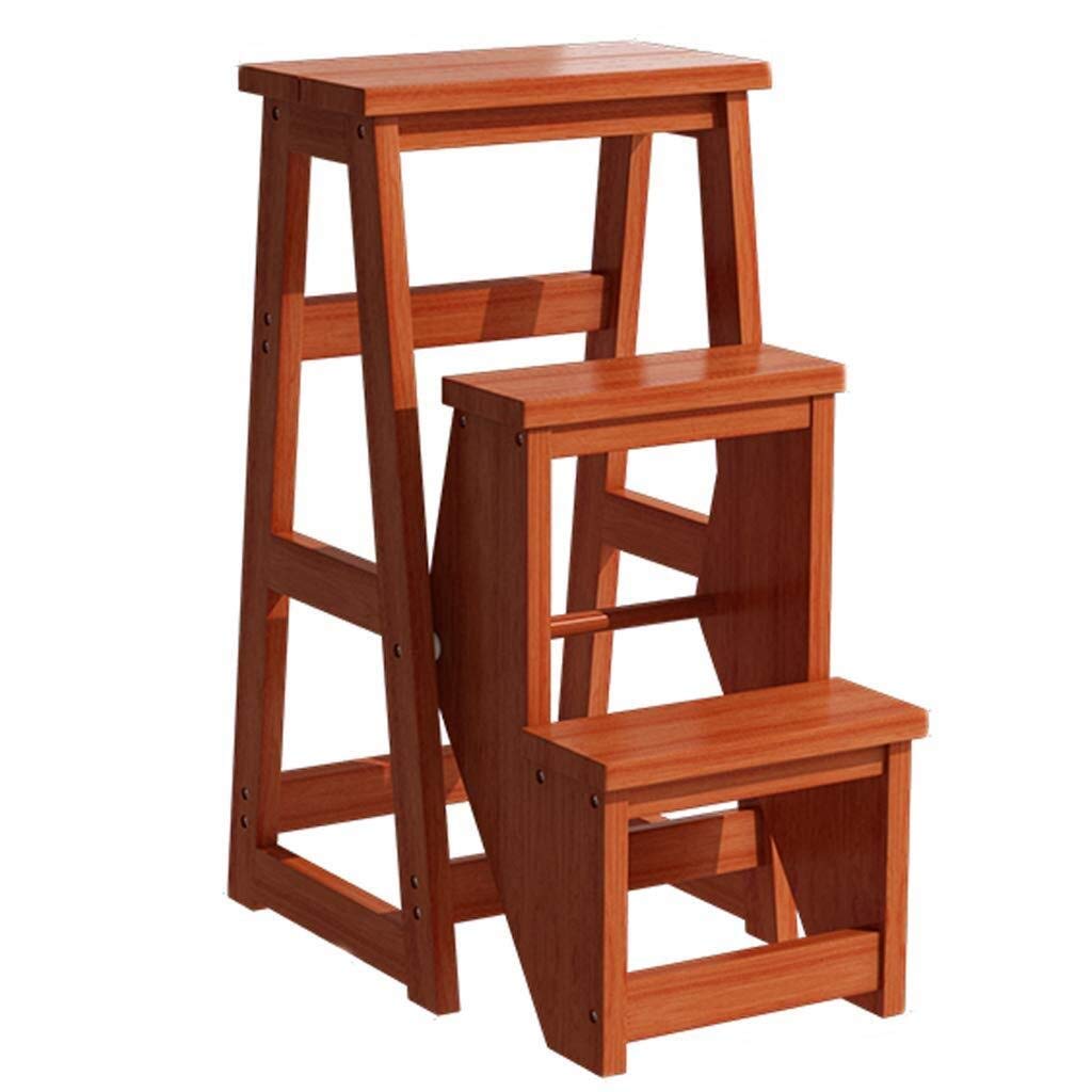 Solid Wood Folding Step Stool for Indoor Use - Multifunctional Climbing Stool for Stairs, Ladder, and Shelves - Perfect for Home, Kitchen, Bathroom, and Garage Organization