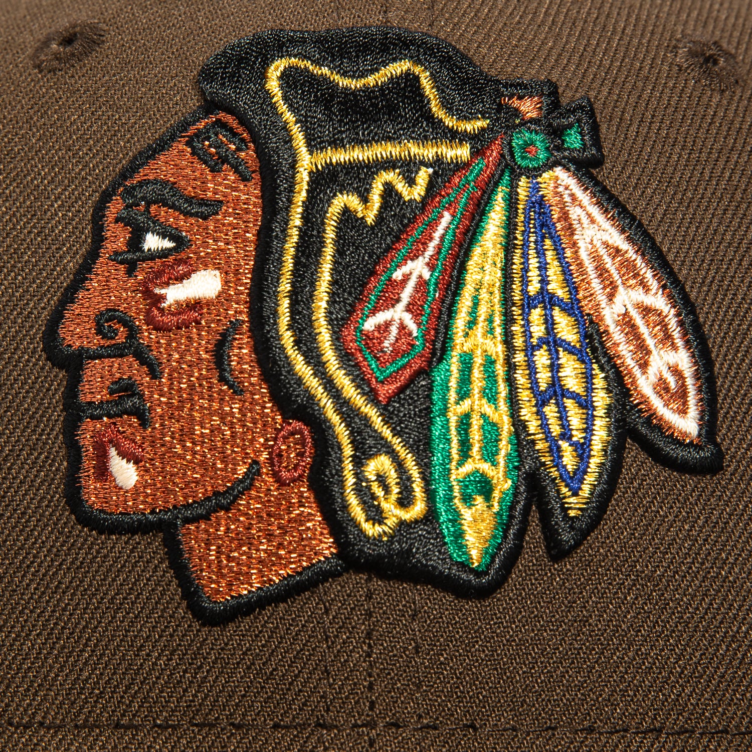 New Era 59Fifty Chicago Blackhawks Snapback Hat - Brown NHL Hockey Cap for Men & Women - Perfect for Games, Streetwear & Sports Fan Gifts