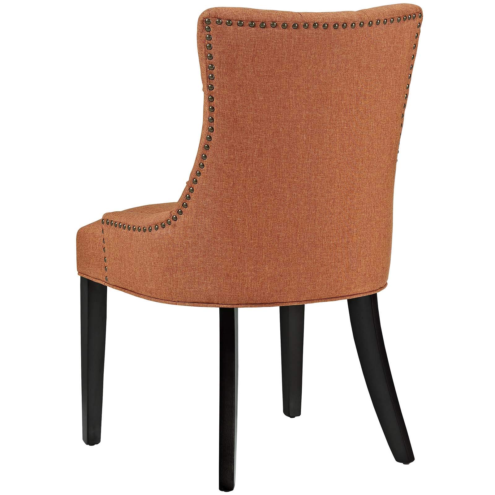 Modern Contemporary Urban Design Fabric Dining Chairs, Set of 2 Orange Kitchen Side Chairs - Perfect for Small Spaces, Breakfast Nooks & Minimalist Home Decor