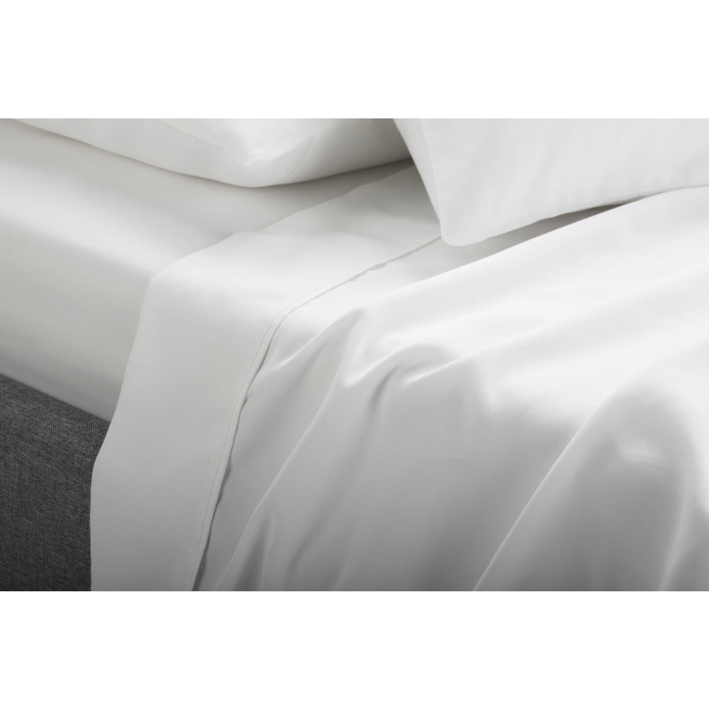 Premium 1200 Thread Count Cotton Rich Bed Sheet Set - Queen Size, White - Ultra Soft & Breathable for a Comfortable Night's Sleep - Perfect for Master Bedroom, Guest Room, or Luxury Hotel Use
